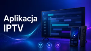 Aplikacja IPTV na ekranie Smart TV z przewodnikiem EPG i ustawieniami odtwarzania